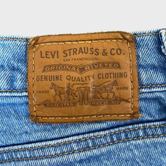 Levi's Wedgie Straight Fit Ankle Jeans Womens 25 Light Wash High-Rise Distressed - Picture 9 of 14
